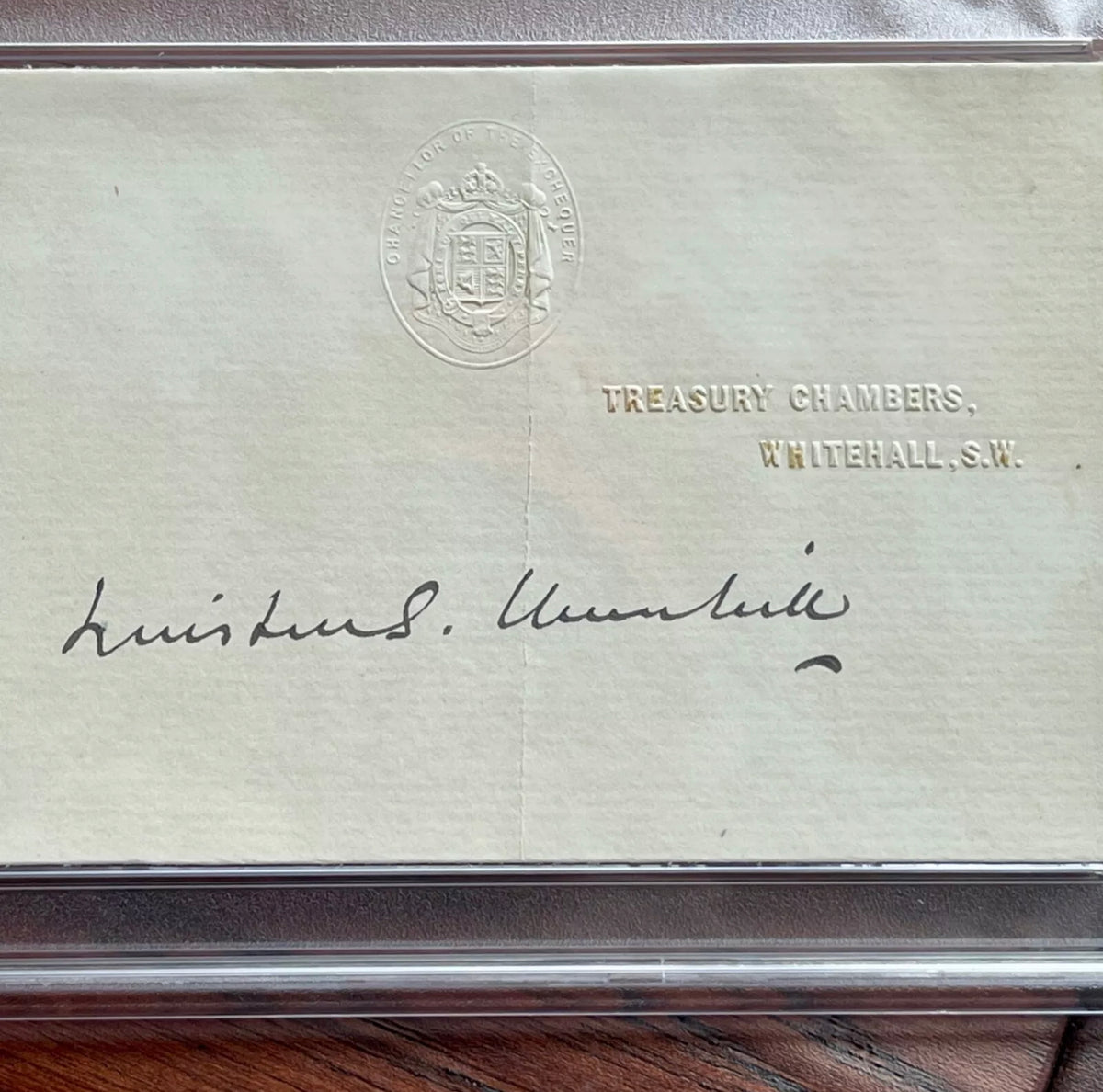 WINSTON S. CHURCHILL * PSA/DNA Slab * Autograph Cut TREASURY Signature SIGNED