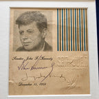 JOHN F. KENNEDY * JACQUELINE KENNEDY Scarce AUTOGRAPH Duo Signed * JFK 1958