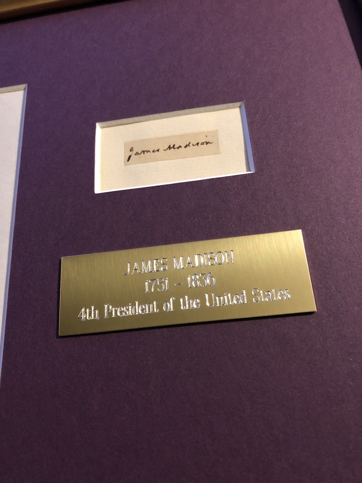 JAMES MADISON * Genuine SIGNED Clipped AUTOGRAPH * President Signature