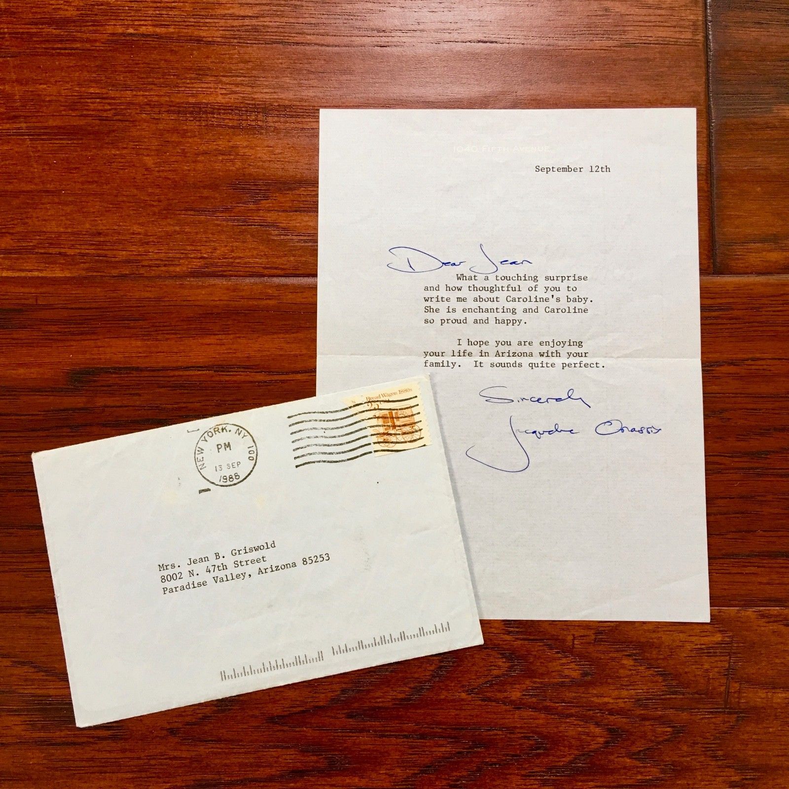JACQUELINE KENNEDY * PSA/DNA * AUTOGRAPH Typed Letter SIGNED To Mom's Caretaker
