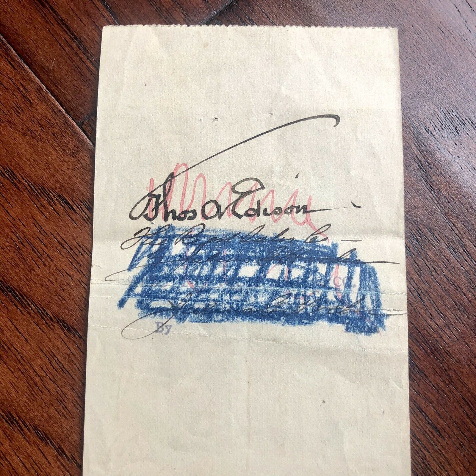 THOMAS EDISON * JSA LOA * Signed Promissory Check Autograph * Umbrella Signature