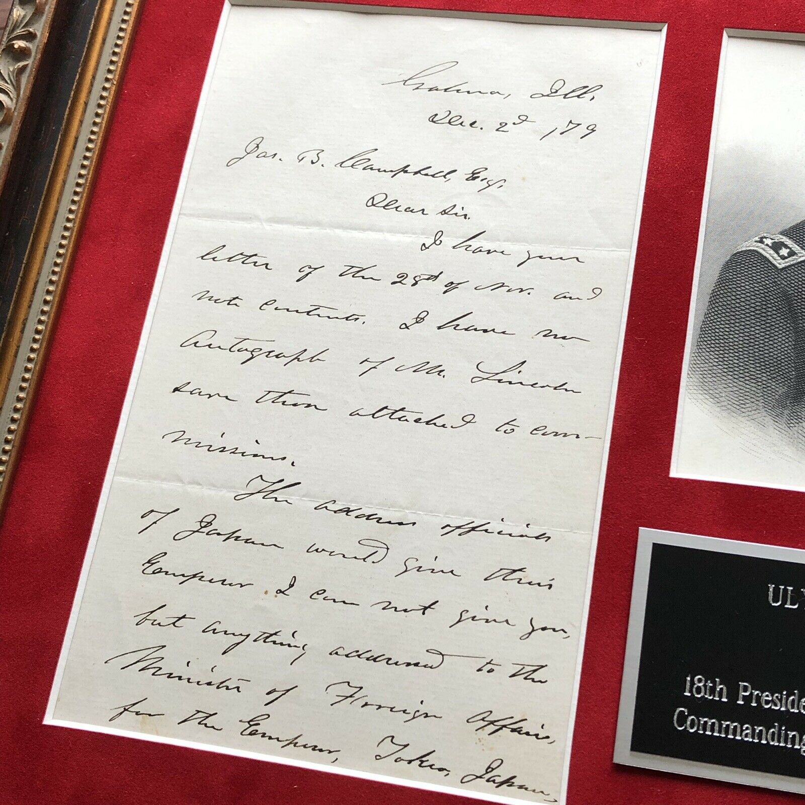ULYSSES S. GRANT * PSA/DNA * "No Autograph of Abraham Lincoln" Letter Signed