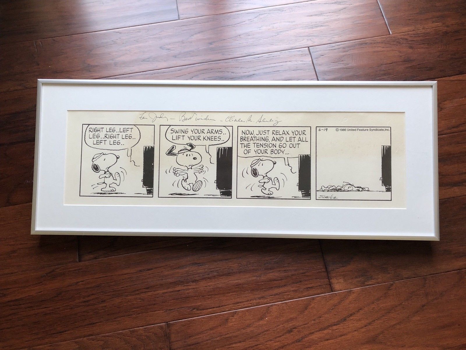CHARLES M. SCHULZ * Hand Signed SNOOPY ARTWORK * Peanuts Autograph Comic Strip
