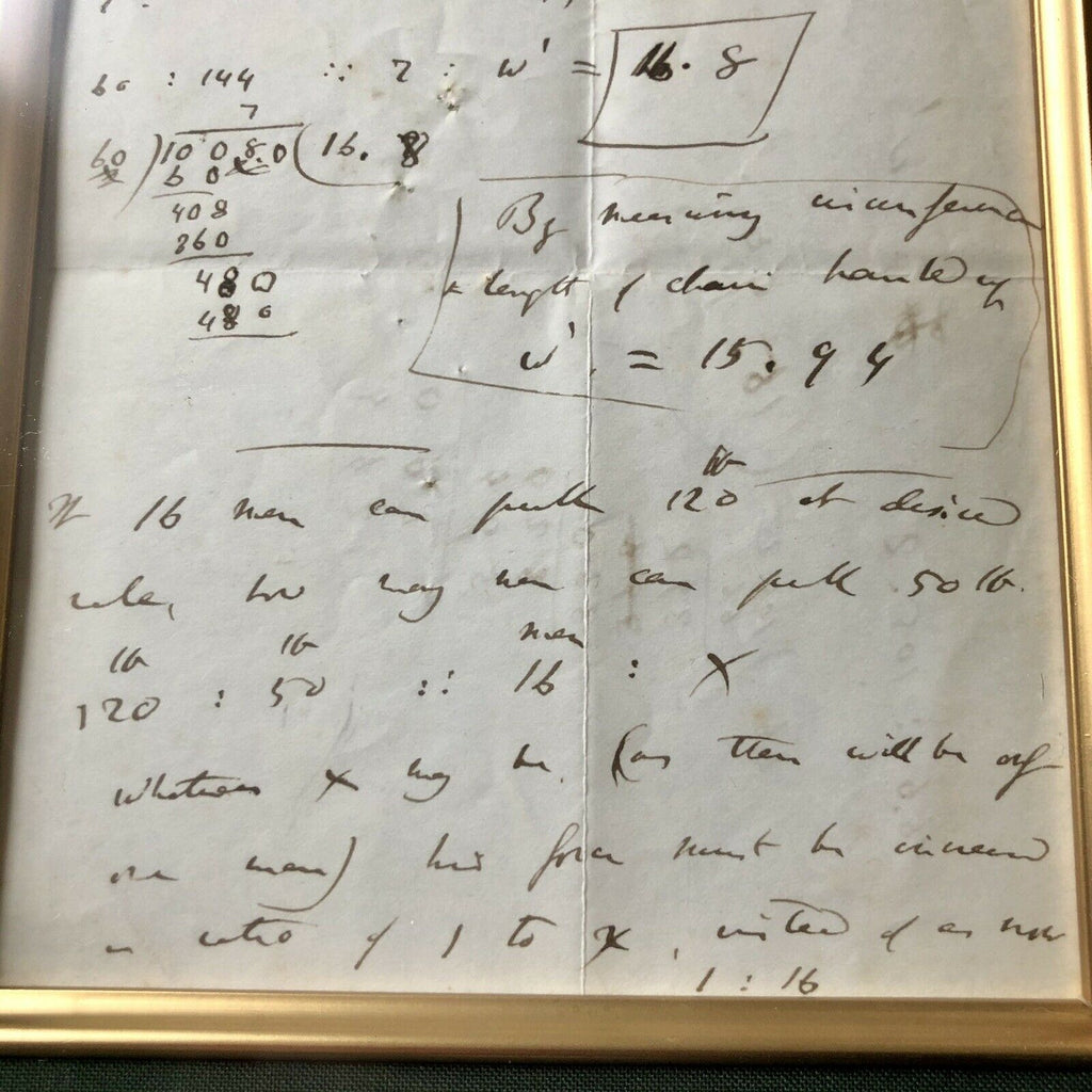 CHARLES DARWIN * JSA * Handwritten Autograph Mathematical Equations * Not Signed