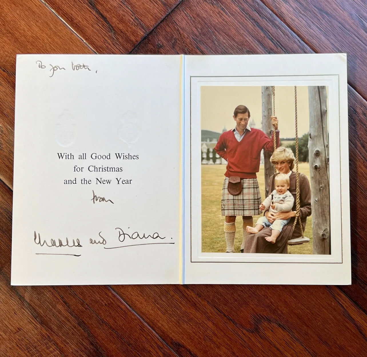 KING CHARLES III and PRINCESS DIANA * JSA * Signed 1983 Christmas Card Autograph
