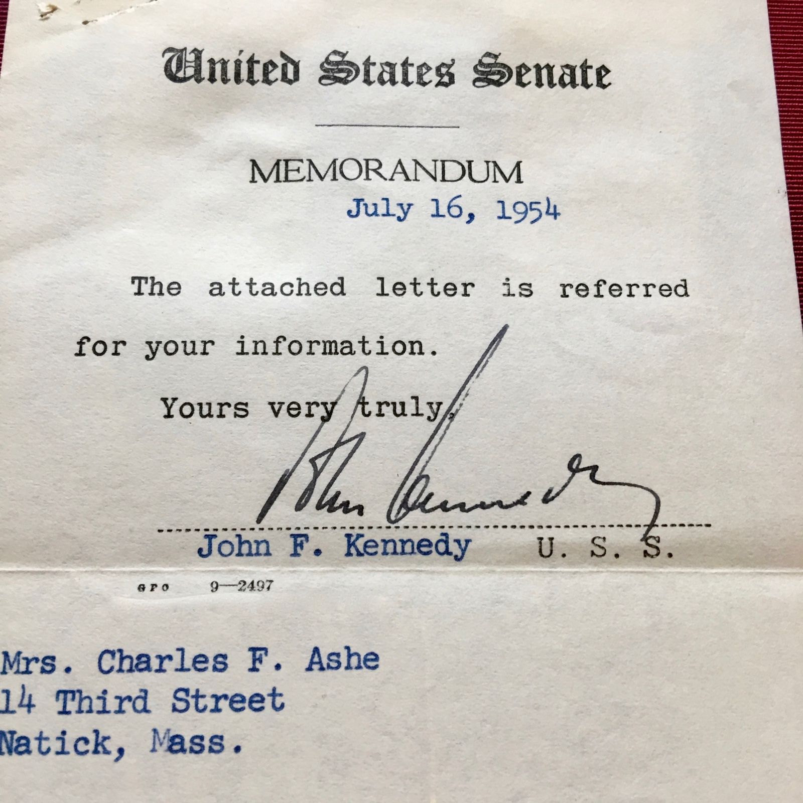 JOHN F. KENNEDY * JSA COA * Scarce Authentic JFK AUTOGRAPH Signed *