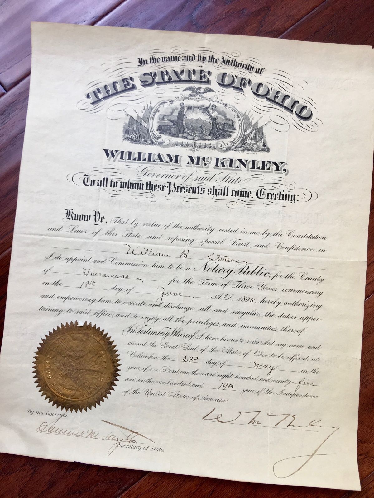 William McKinley Authentic hand SIGNED AUTOGRAPH Appointment * President