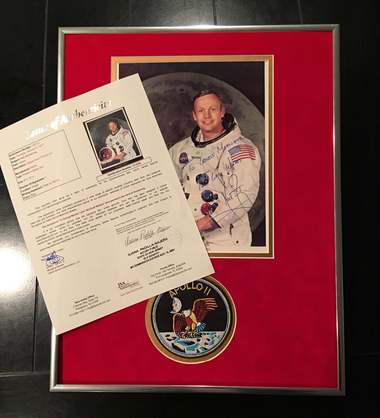 NEIL ARMSTRONG * Signed WSS Portrait JSA NASA LITHOGRAPH * Apollo 11 autograph