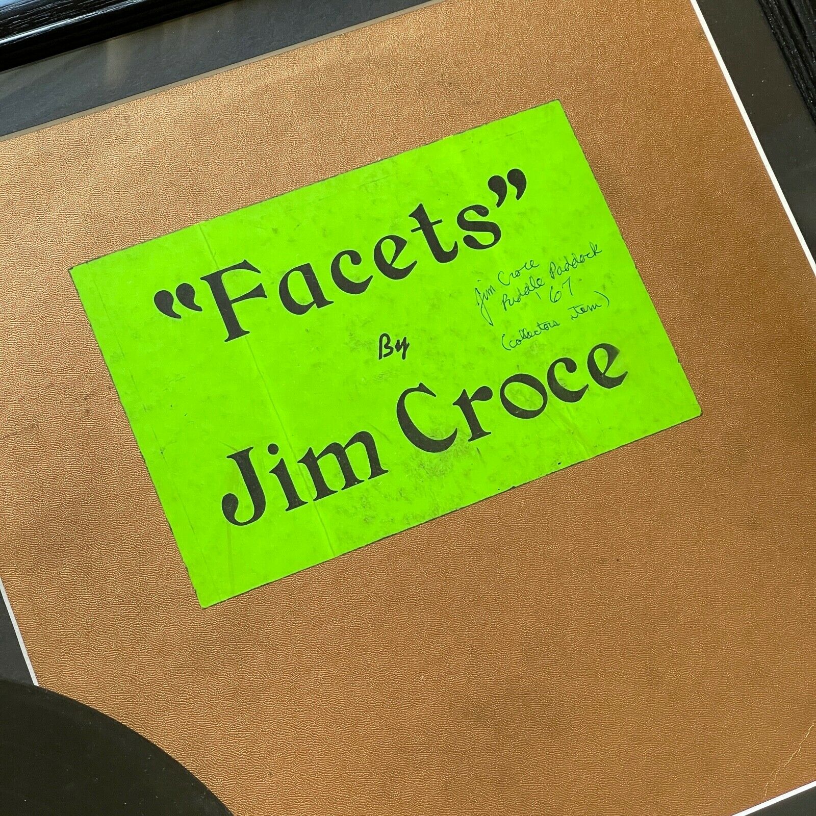 JIM CROCE * JSA * Scarce AUTOGRAPH Debut Album "Facets" Signed * 1 of 500 copies