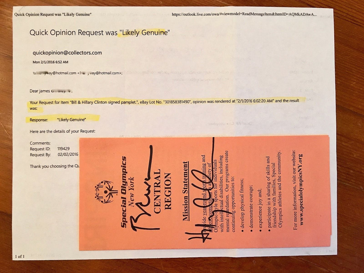 HILLARY CLINTON + BILL PSA/DNA Authentic AUTOGRAPH Duo SIGNED President
