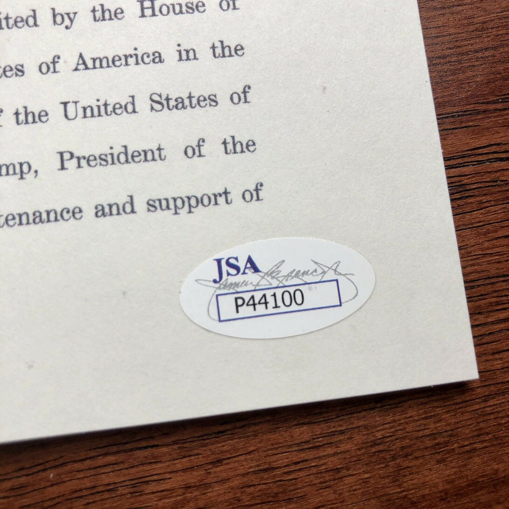 DONALD TRUMP * JSA LOA * Souvenir ARTICLES OF IMPEACHMENT Signed Autograph