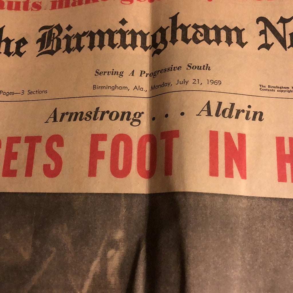 NEIL ARMSTRONG * Hand Signed Autograph Newspaper * APOLLO 11 * Zarelli Authentic