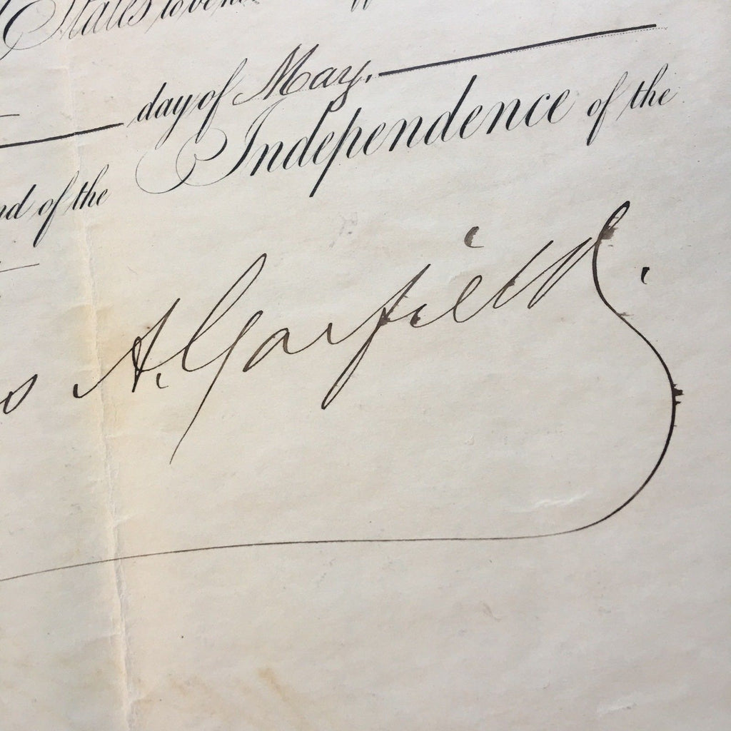 JAMES A. GARFIELD * Scarce AUTOGRAPH AS PRESIDENT * Partial SIGNED Appointment