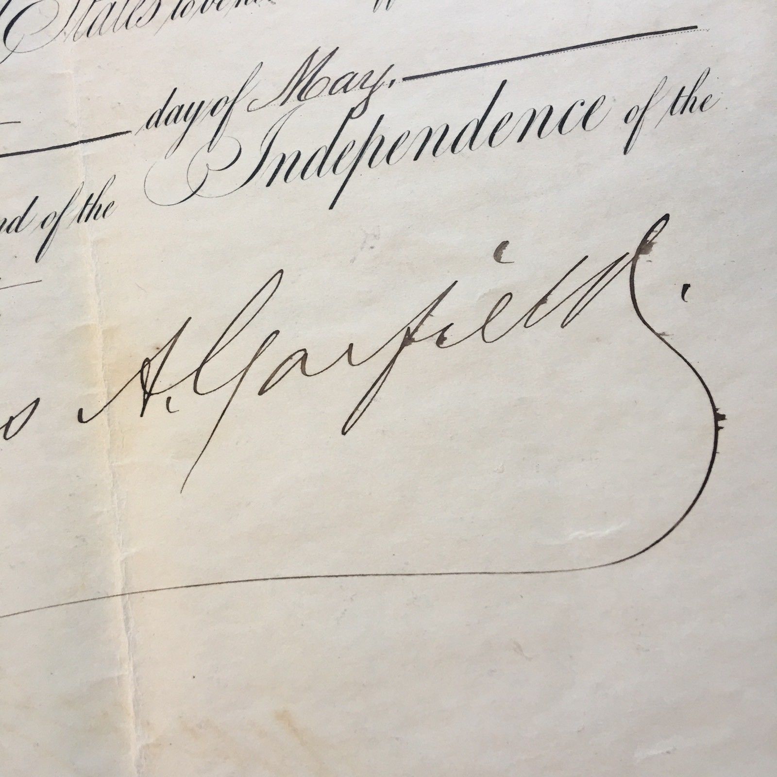 JAMES A. GARFIELD * Scarce AUTOGRAPH AS PRESIDENT * Partial SIGNED Appointment