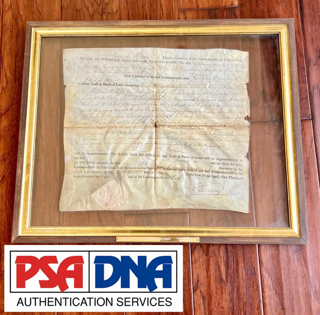 PATRICK HENRY * PSA * Autograph LAND GRANT Signed For REVOLUTIONARY WAR Soldier