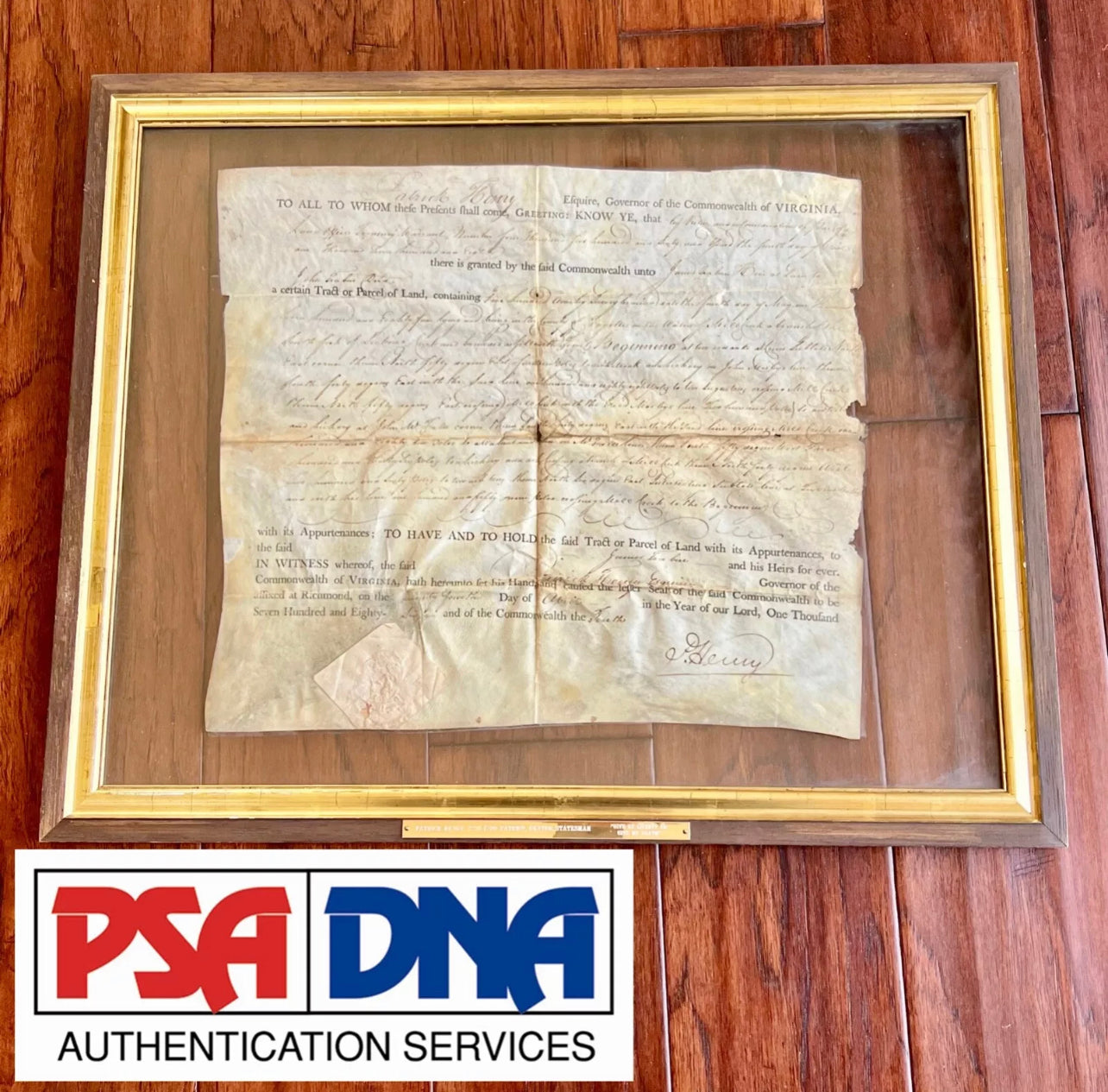 PATRICK HENRY * PSA * Autograph LAND GRANT Signed For REVOLUTIONARY WAR Soldier