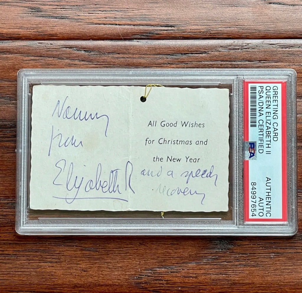 QUEEN ELIZABETH II * PSA * Autograph Christmas Gift Card Hang Tag SIGNED