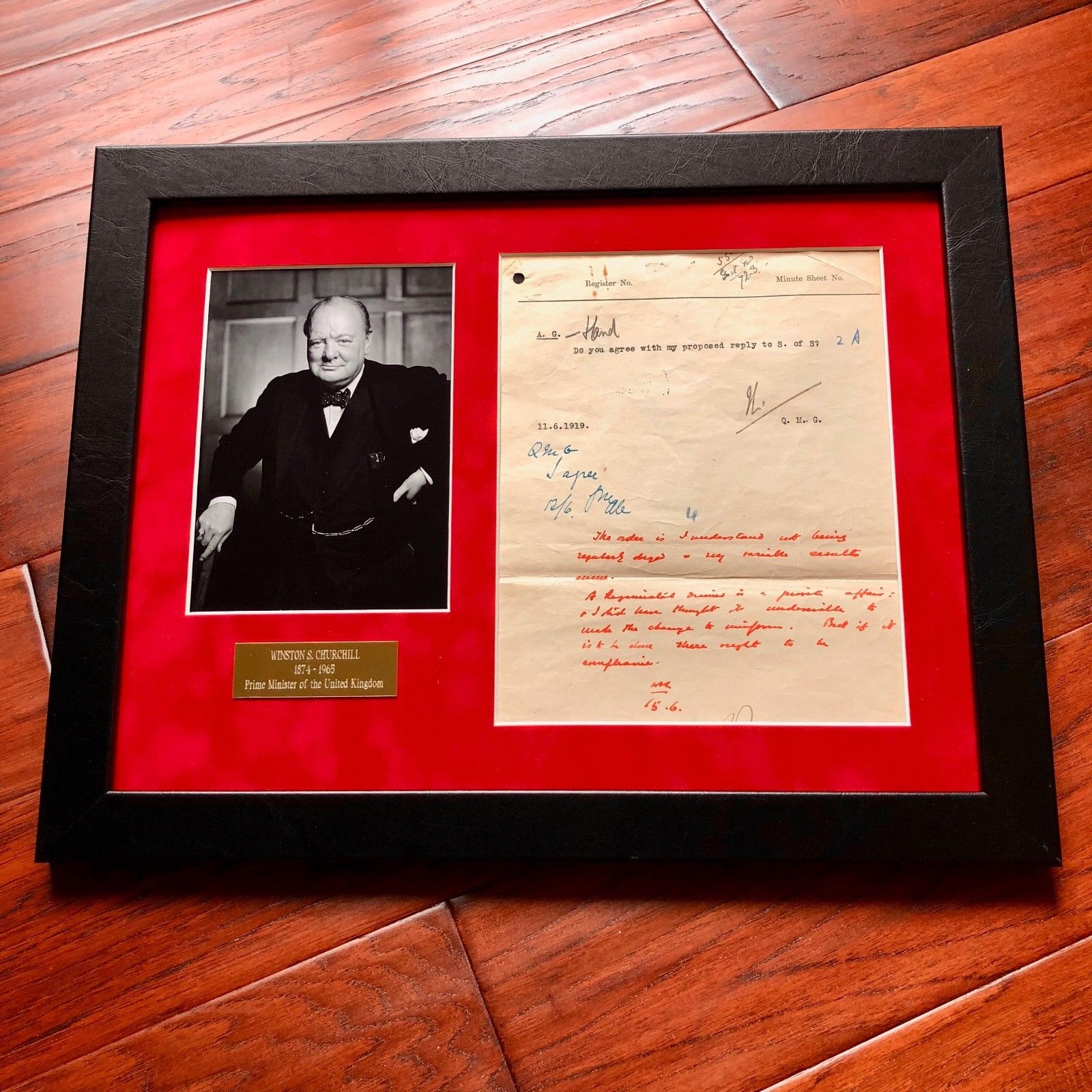 WINSTON S. CHURCHILL * PSA/DNA * Authentic Handwritten AUTOGRAPH Note SIGNED