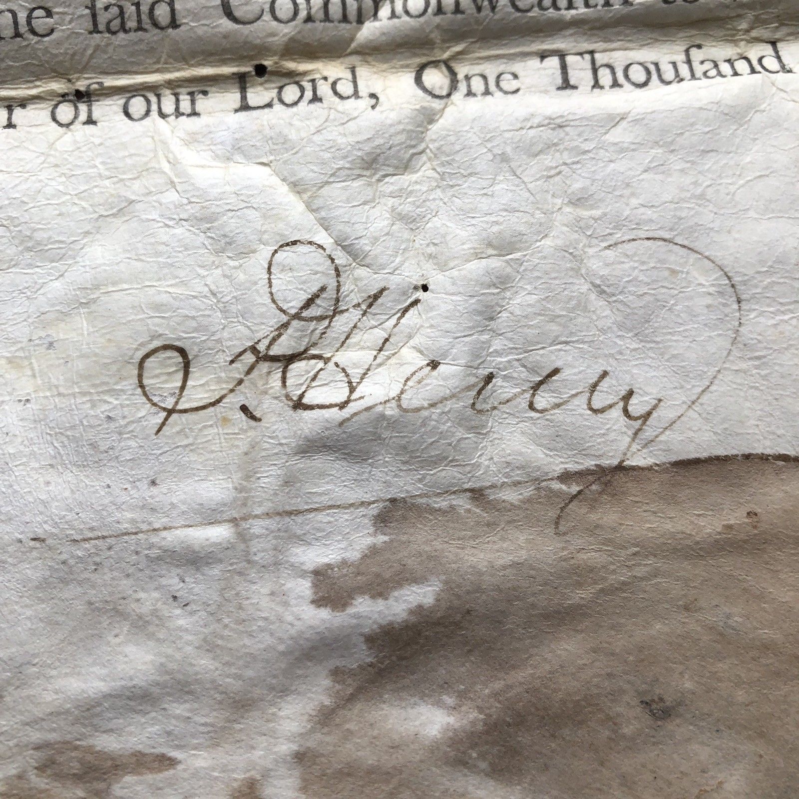 PATRICK HENRY * Signed Land Grant to Friend of GEORGE WASHINGTON * Autograph