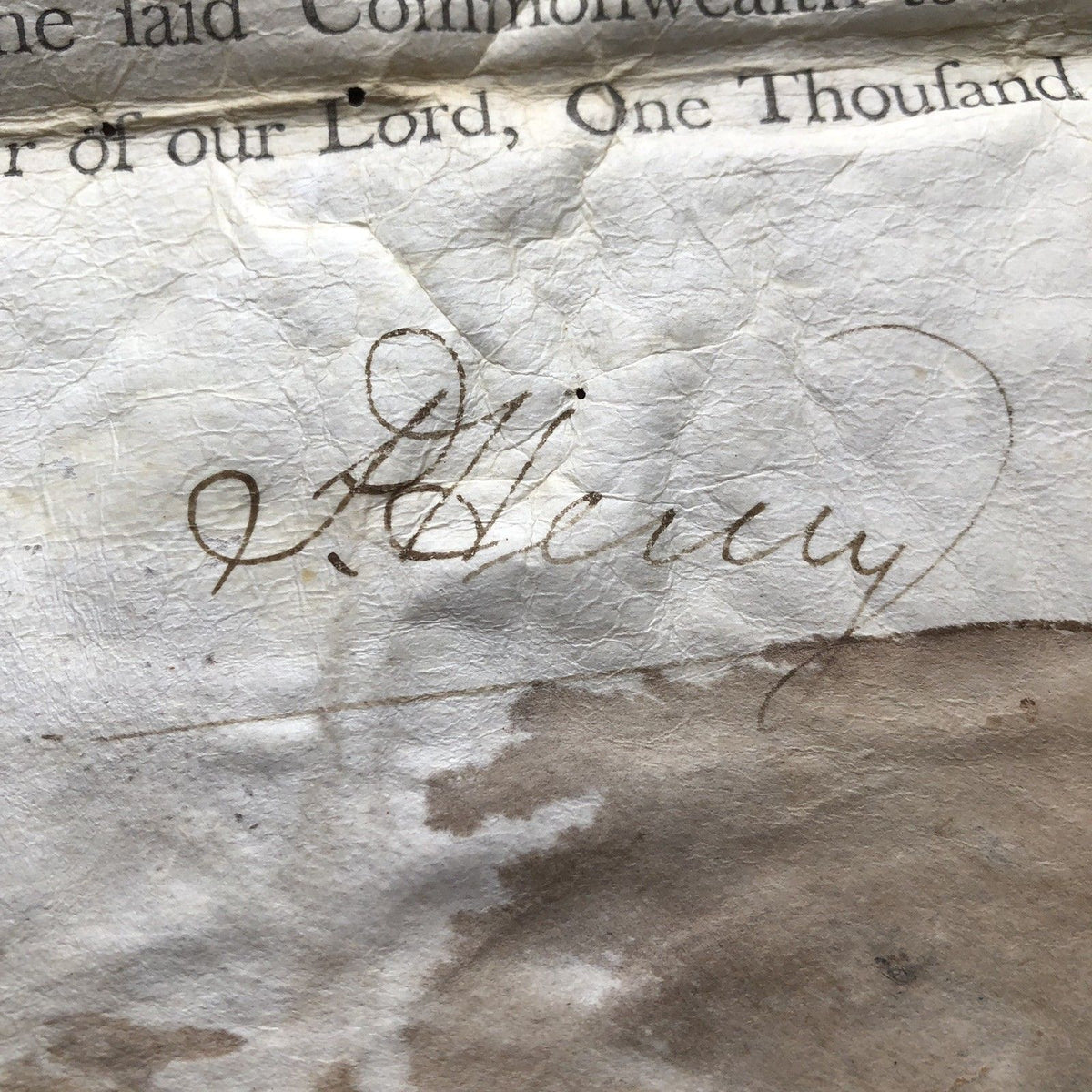 PATRICK HENRY * Signed Land Grant to Friend of GEORGE WASHINGTON * Autograph