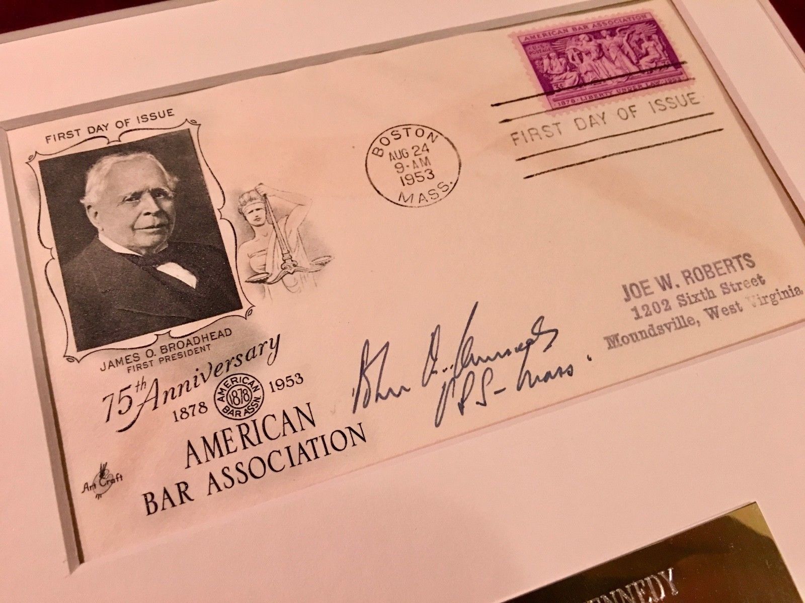 JOHN F. KENNEDY * JSA COA * Scarce "USS Mass" AUTOGRAPH Signed * President
