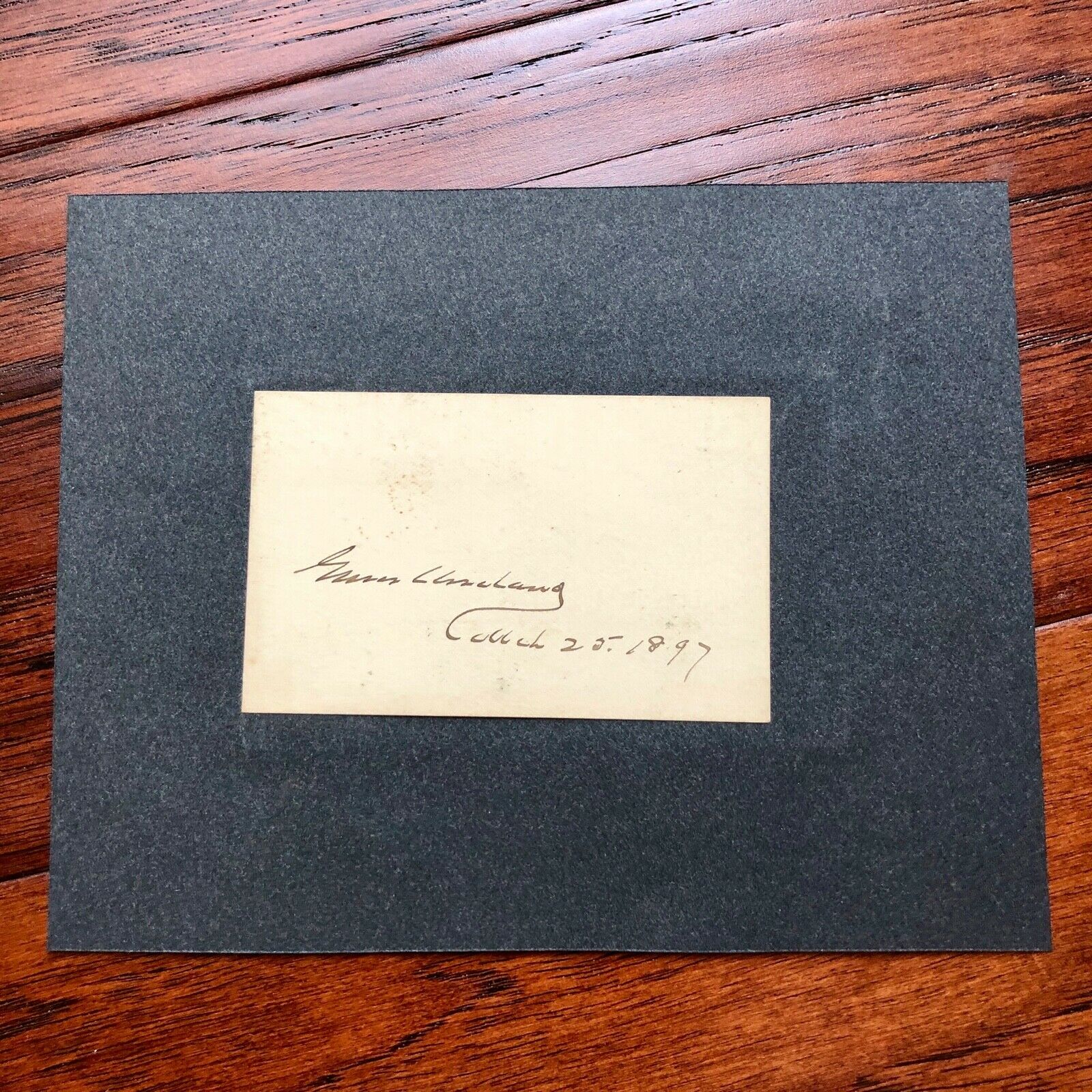 THEODORE ROOSEVELT + GROVER CLEVELAND Autograph Cards * JSA COA