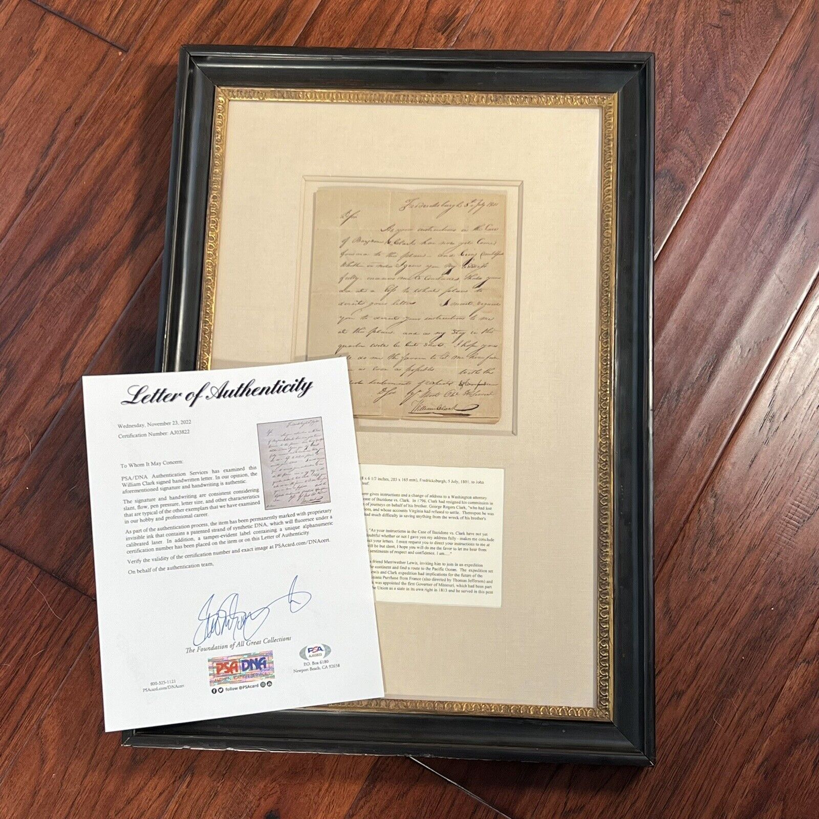 WILLIAM CLARK * PSA/DNA * Lewis & Clark Handwritten Autograph Letter Signed