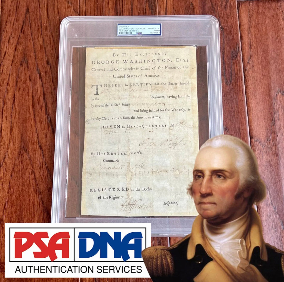 GEORGE WASHINGTON PSA Autograph VALLEY FORGE Revolutionary War Discharge SIGNED