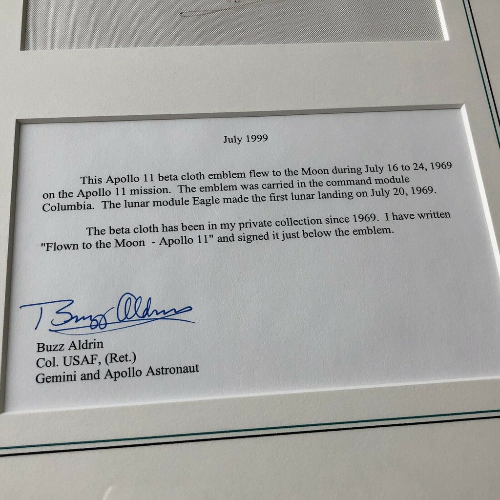 BUZZ ALDRIN * Apollo 11 Flown Signed Beta Cloth * Aldrin Personal Collection