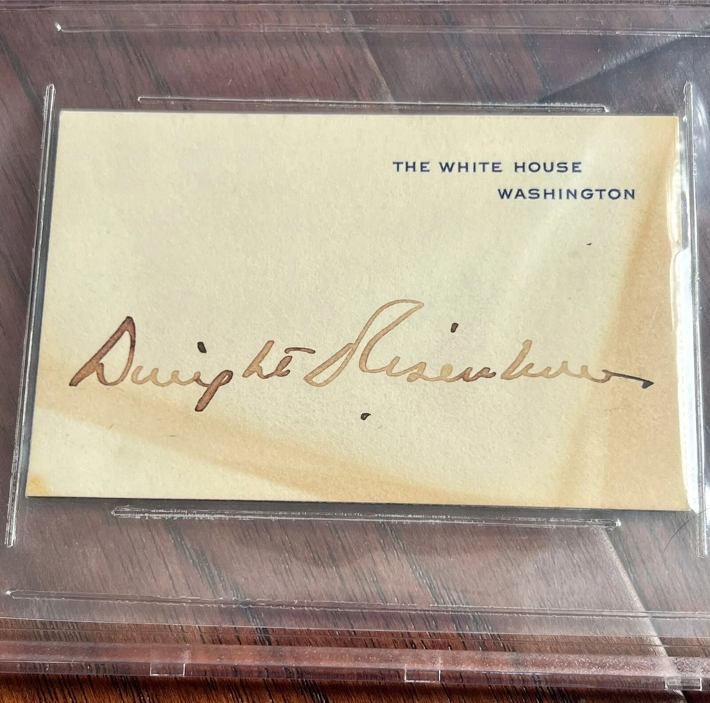 DWIGHT D. EISENHOWER * BAS BECKETT Slab * Signed White House Card Autograph