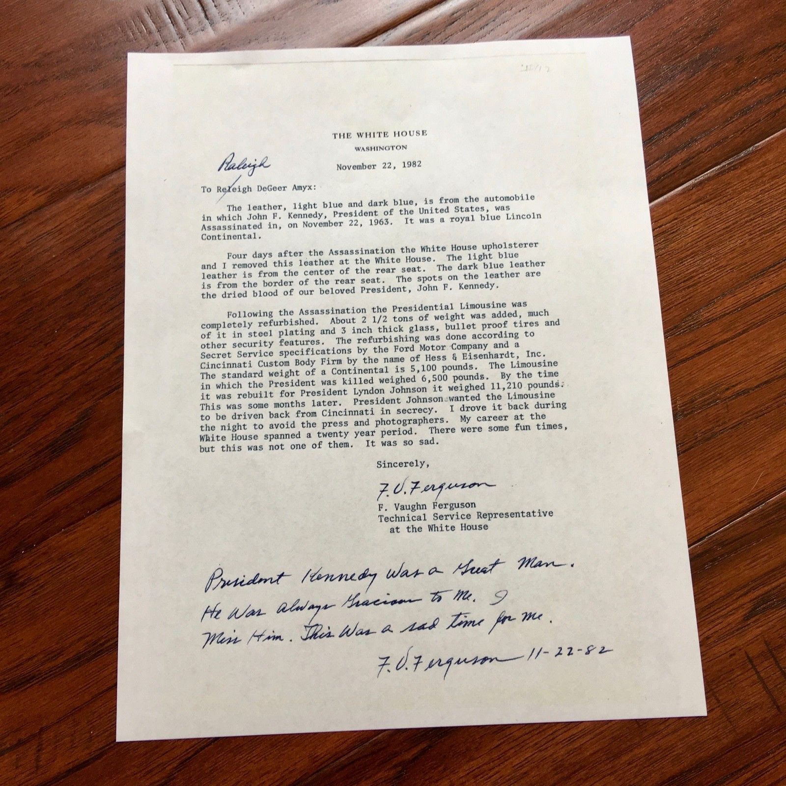 PREORDER: JOHN F. KENNEDY * Genuine Dallas ASSASSINATION LIMO INTERIOR LEATHER *