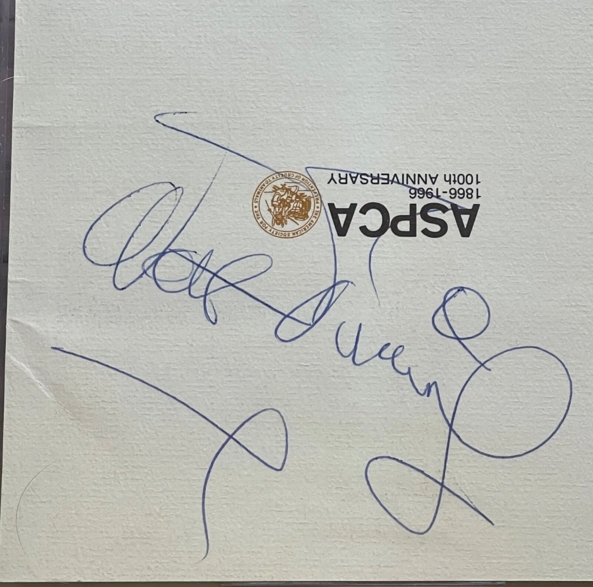 WALT DISNEY * Beckett BAS * Huge 5.5” ASPCA Autograph Cut Signed * UNINSCRIBED