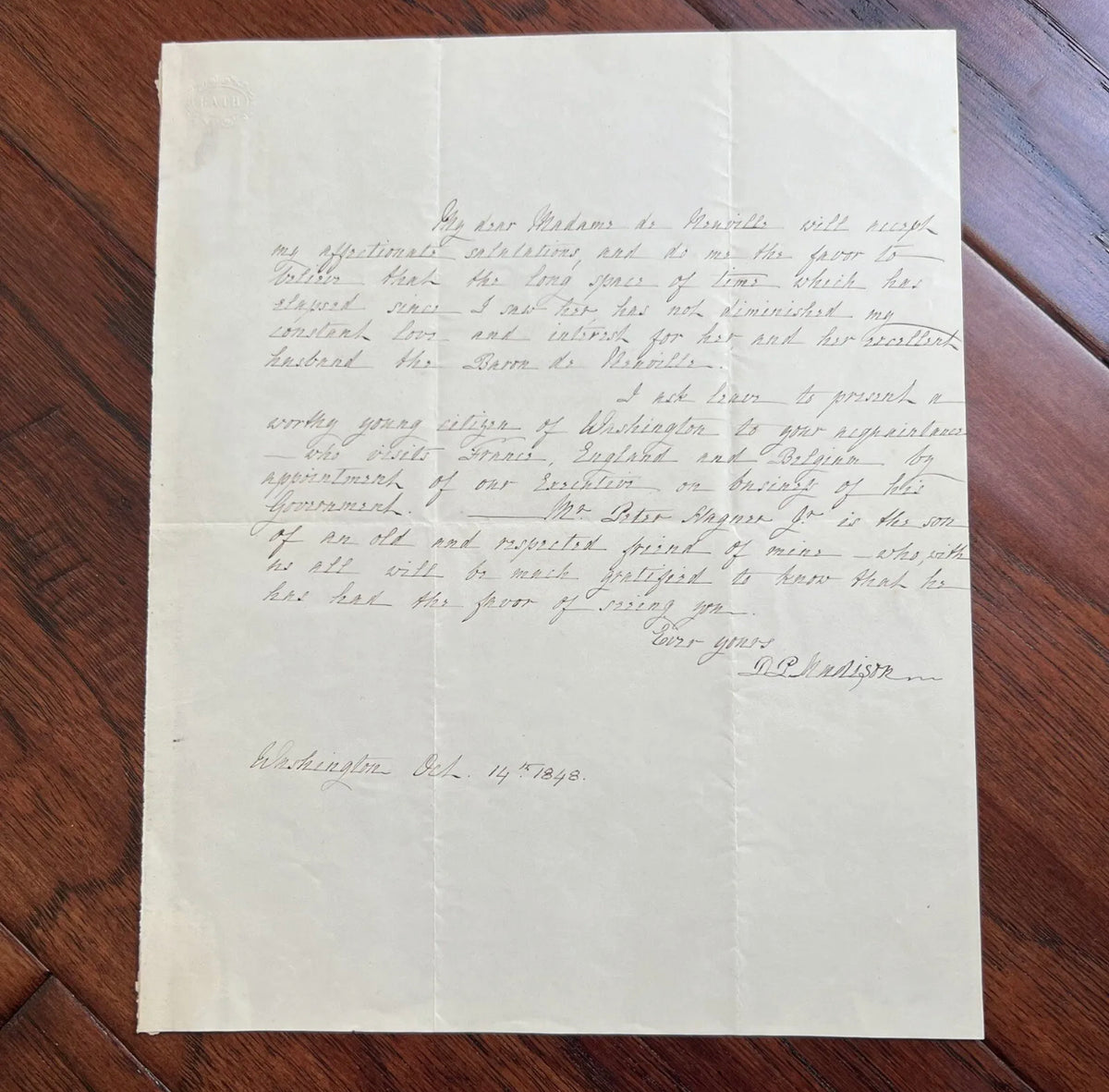 DOLLEY MADISON * PSA/DNA * Handwritten Autograph Letter Signed