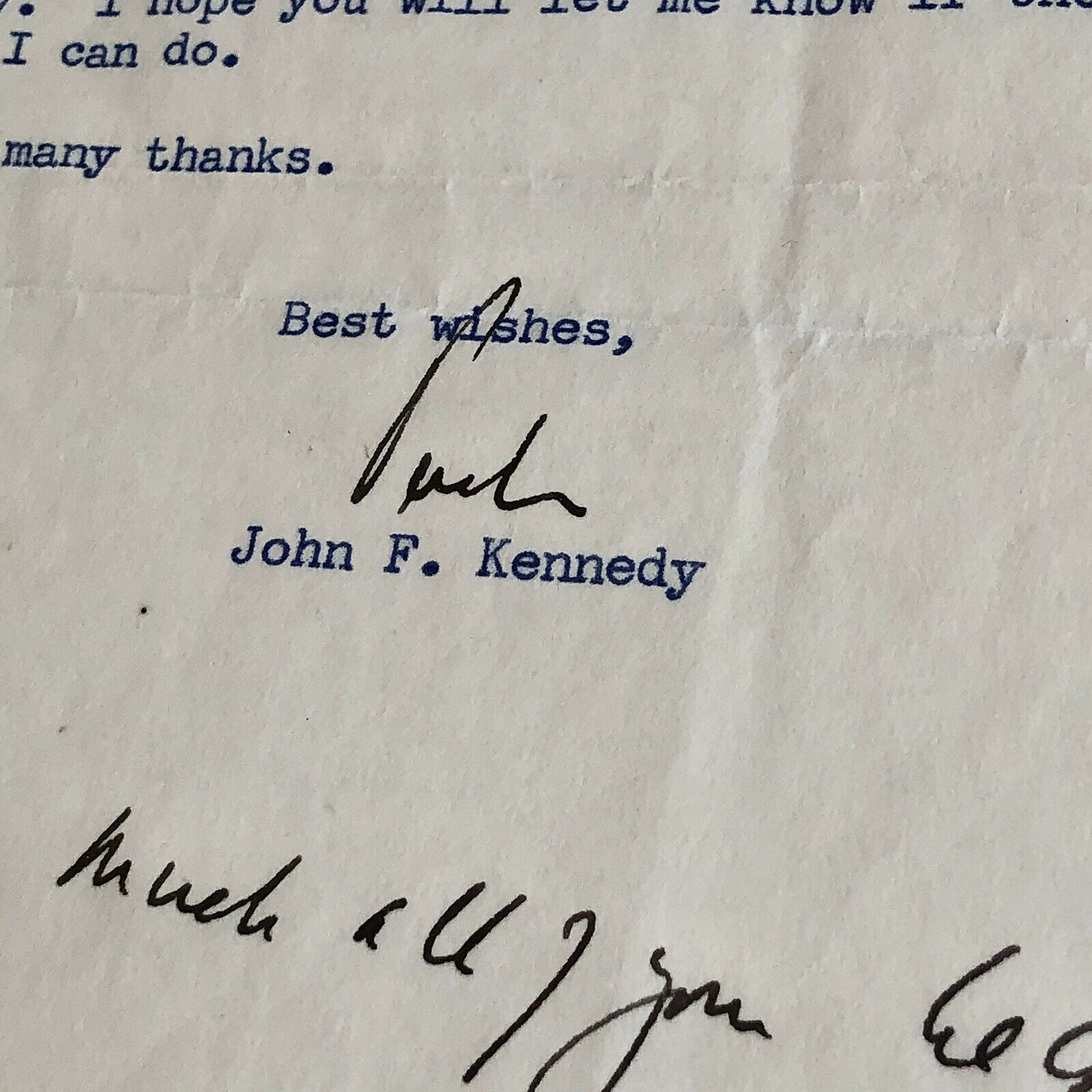 JOHN F. KENNEDY * JSA LOA * Twice 2x Signed Letter With Handwritten Postscript