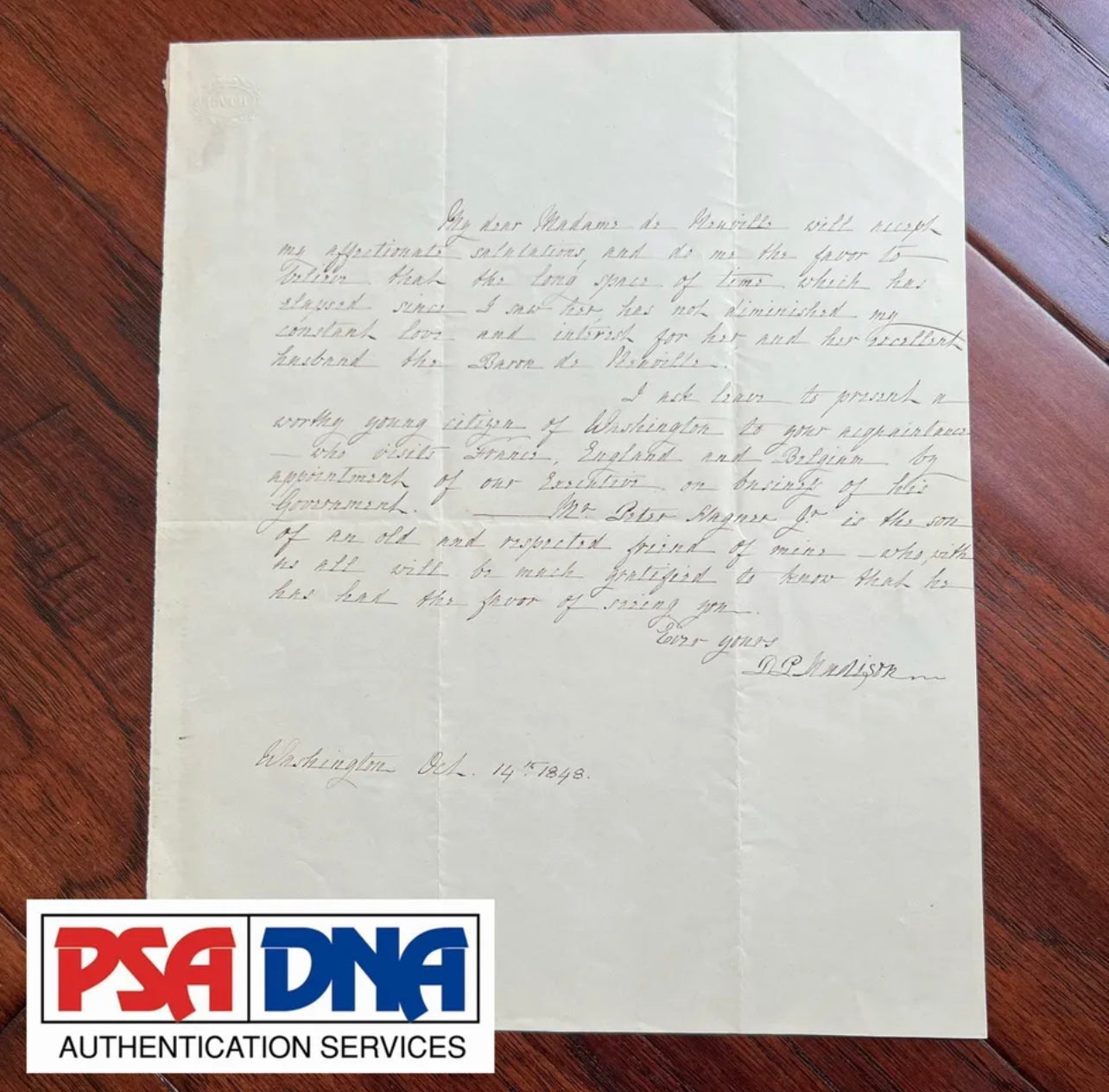 DOLLEY MADISON * PSA/DNA * Handwritten Autograph Letter Signed