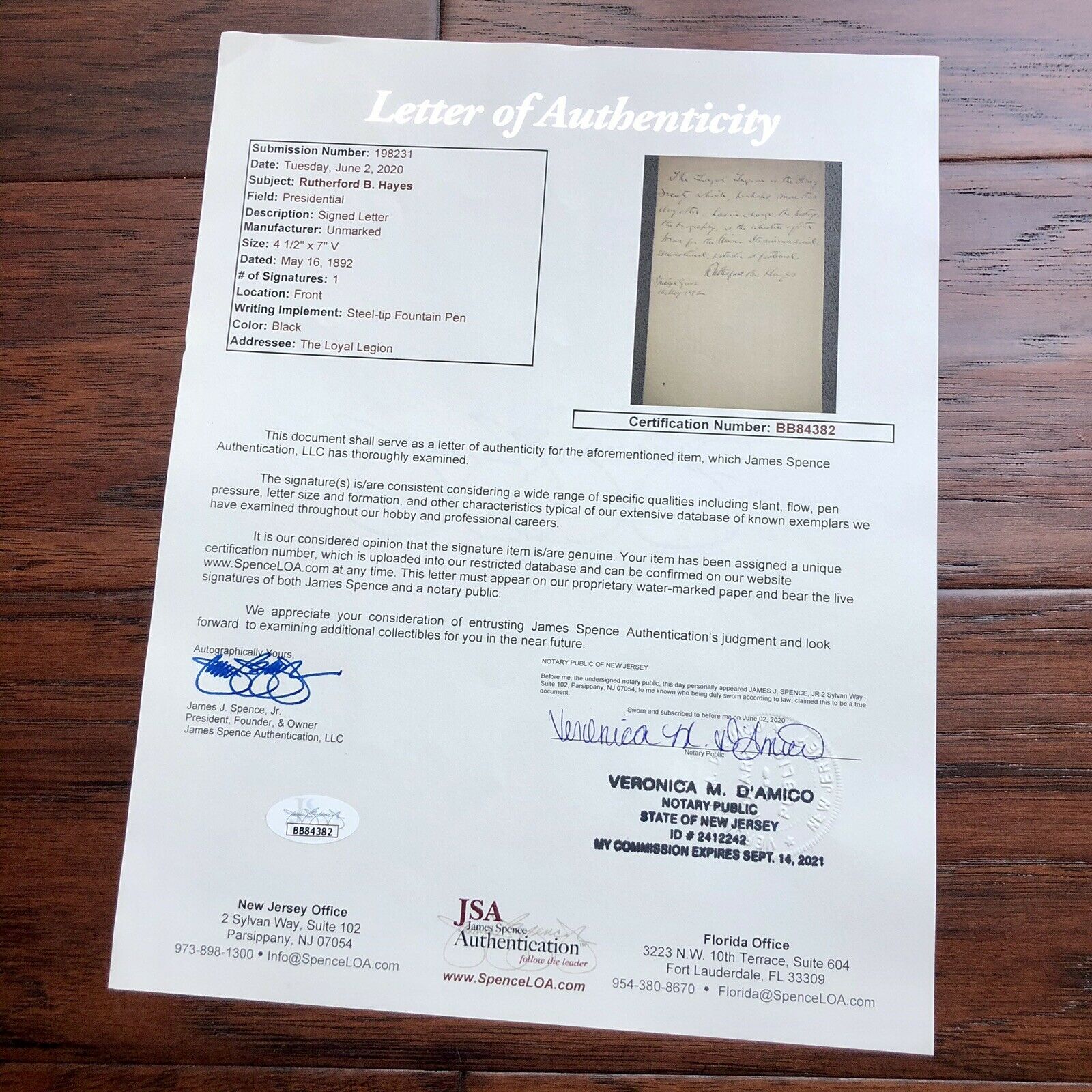 RUTHERFORD B. HAYES * JSA LOA * Handwritten Autograph Quote Signed * President