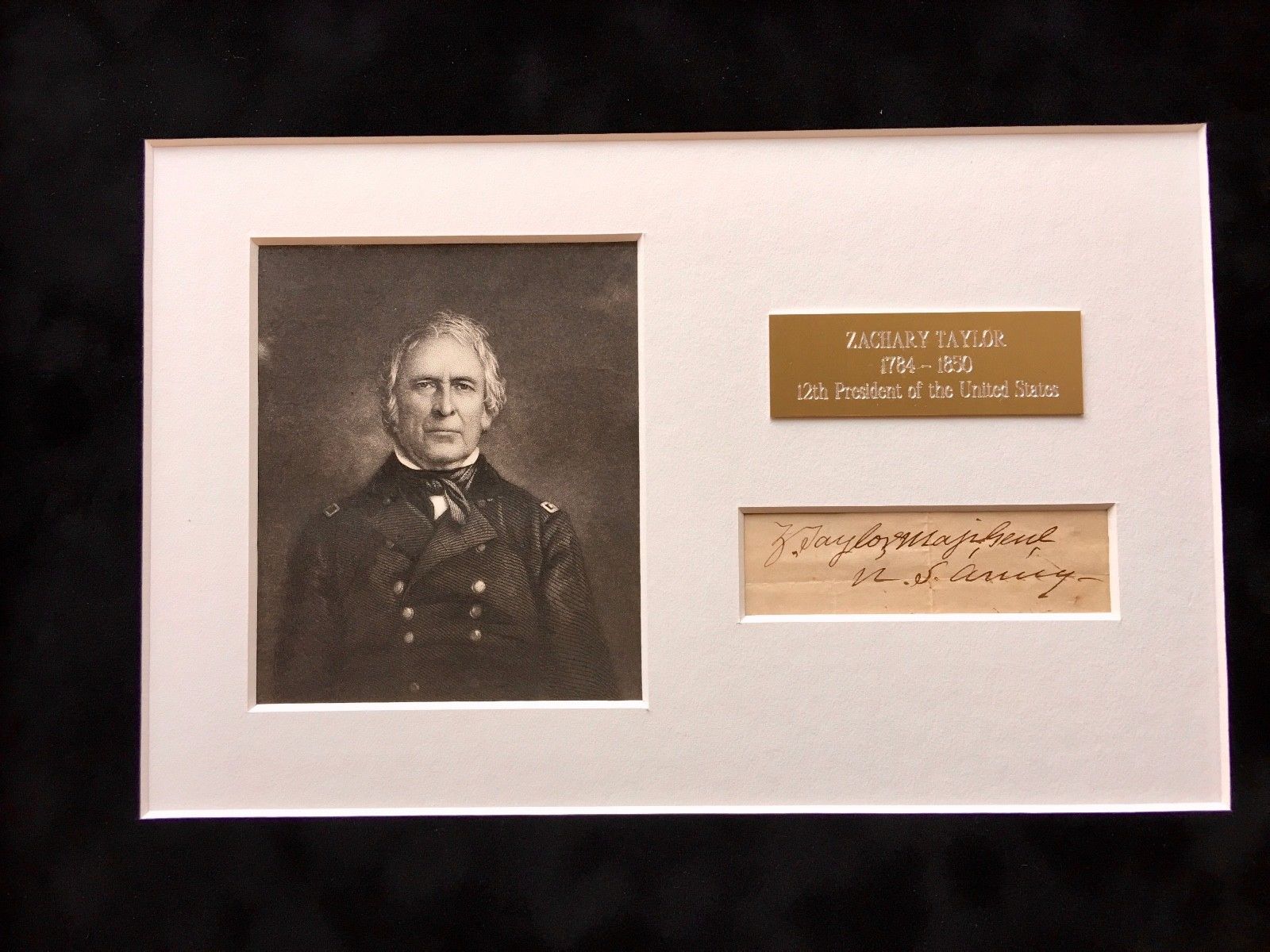 ZACHARY TAYLOR * JSA COA * AUTOGRAPH Cut Signed * Major Genl US ARMY