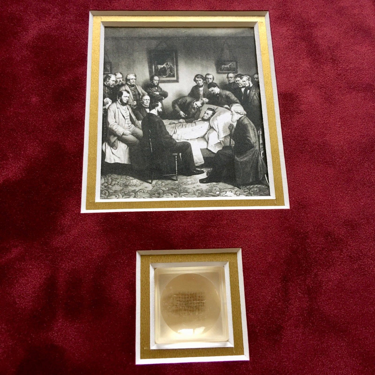 ABRAHAM LINCOLN * Genuine Assassination DEATHBED BANDAGE Relic + HAIR * COAs