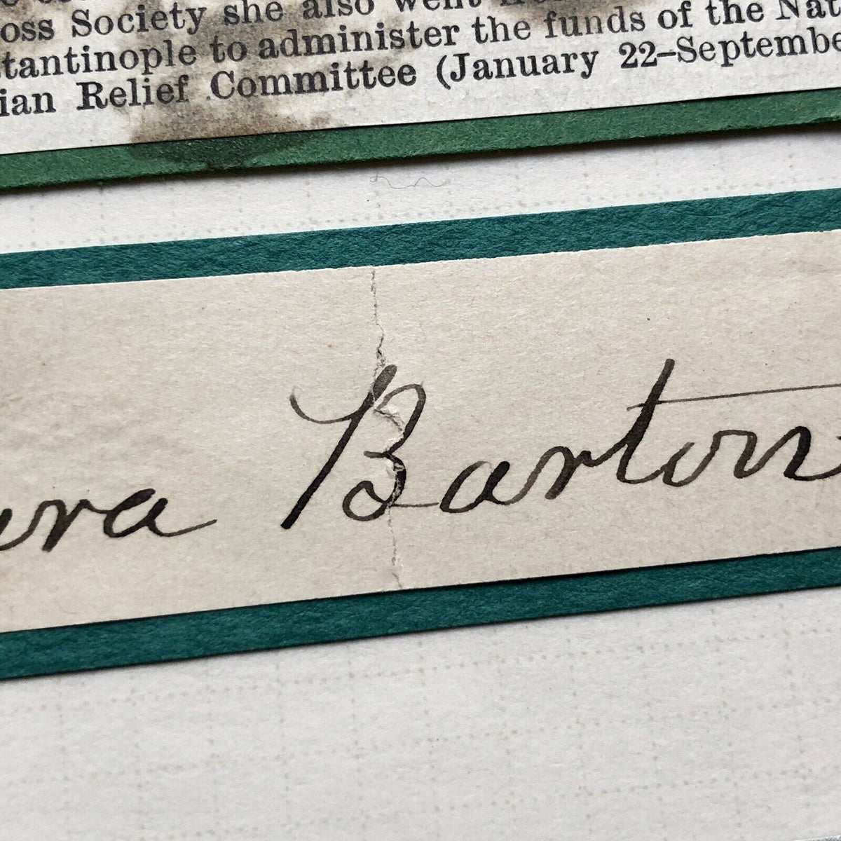 CLARA BARTON * JSA LOA * Red Cross Founder Mounted Autograph Cut Signed