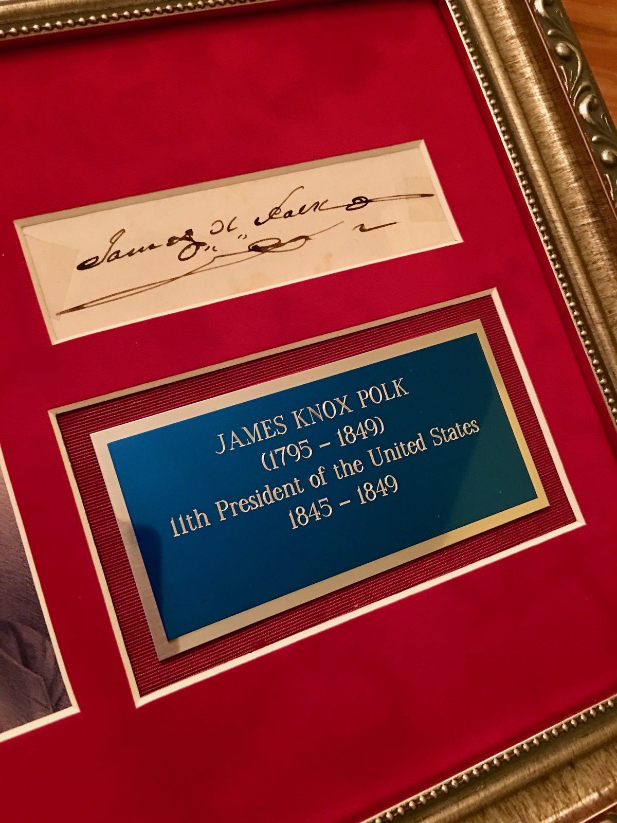 President JAMES K. POLK Scarce Cut Signature AUTOGRAPH SIGNED COA