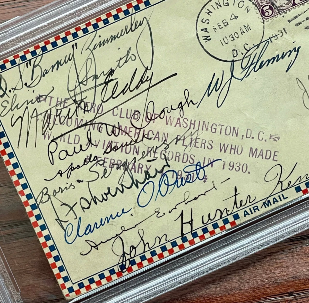AMELIA EARHART * PSA/DNA * Autograph D.C. AERO CLUB Cover Signed * 1930 Records