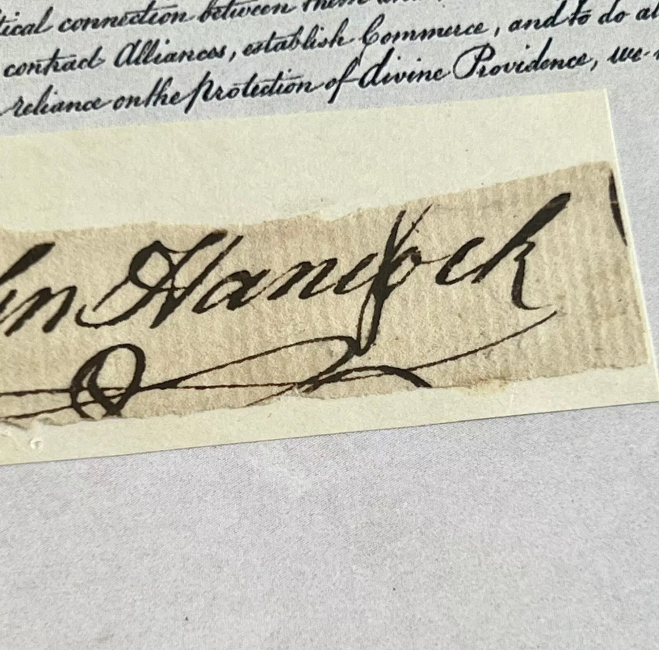 JOHN HANCOCK * PSA * Autograph Signed Souvenir Declaration of Independence