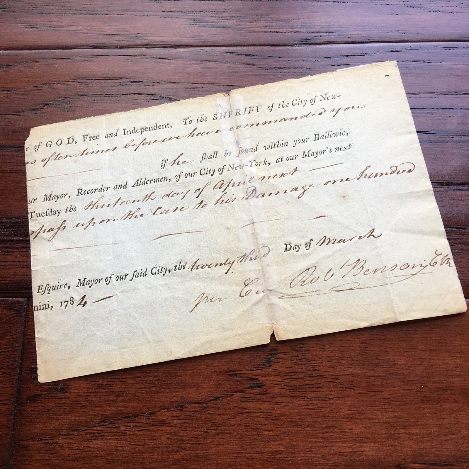 AARON BURR * Autograph HAND SIGNED EARLY Legal Doc * Dueled ALEXANDER HAMILTON