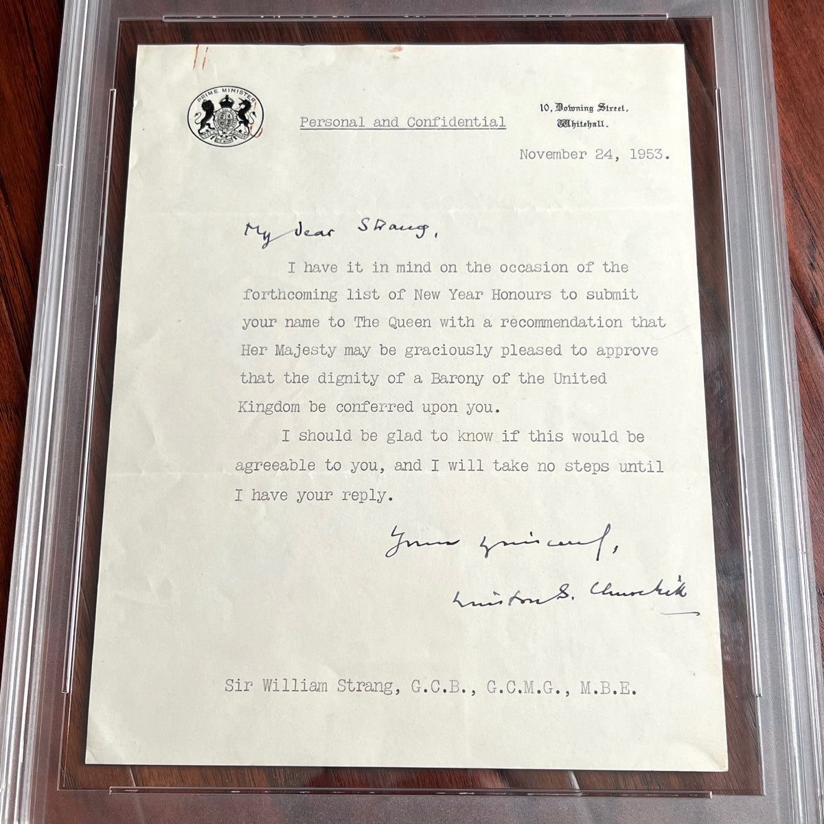 WINSTON S. CHURCHILL * PSA/DNA * Prime Minister Autograph Letter Signed *