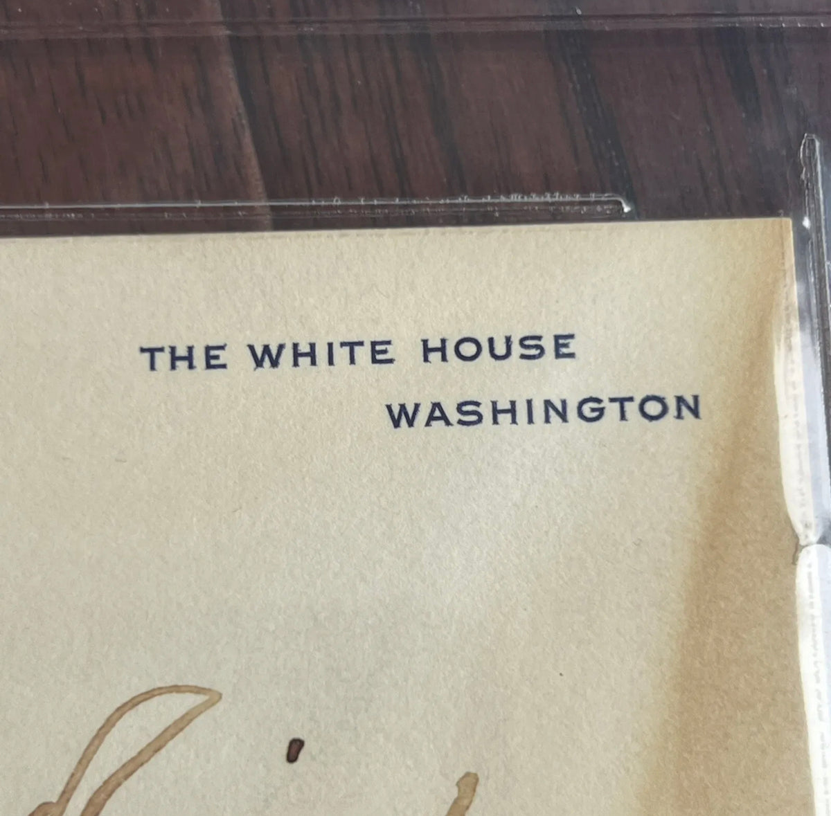 DWIGHT D. EISENHOWER * BAS BECKETT Slab * Signed White House Card Autograph