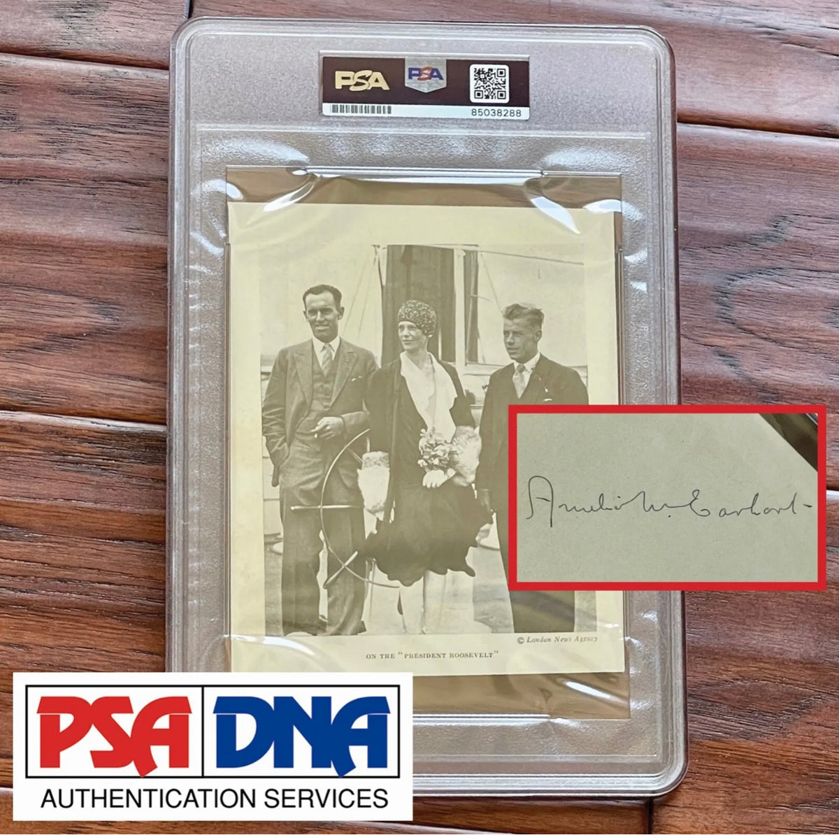 AMELIA EARHART * PSA/DNA * AUTOGRAPH Full Signature Photo SIGNED Trans-Atlantic