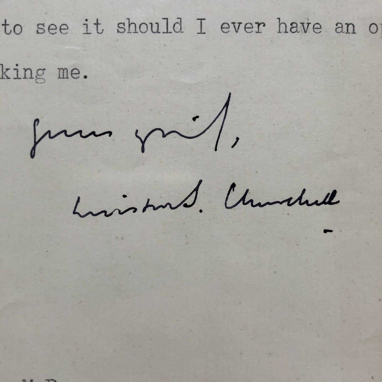 WINSTON S CHURCHILL * JSA LOA * Signed Letter to Playwright Alan P Herbert *