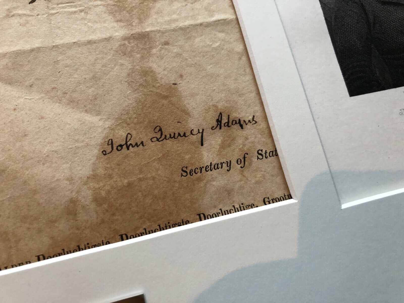 JAMES MONROE & JOHN QUINCY ADAMS * BAS * AUTOGRAPH Partial Patent SIGNED