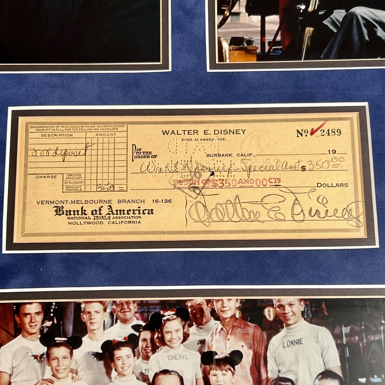 WALT DISNEY * JSA LOA * Autograph Check Signed Full Signature Display