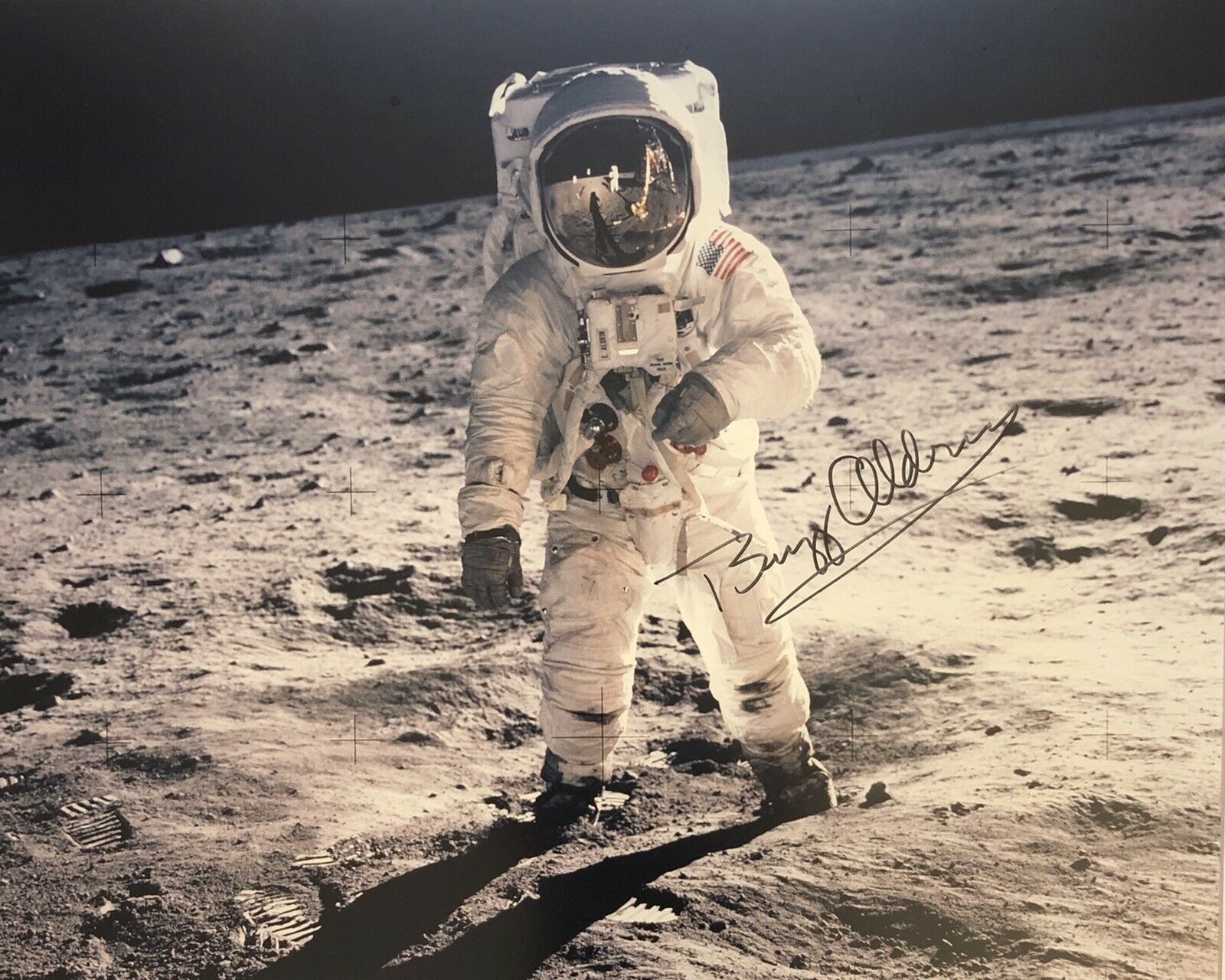 BUZZ ALDRIN * JSA LOA * 15x19 Autograph Photo Signed Apollo 11 Visor Shot Poster
